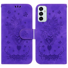 For Samsung Galaxy M23 / F23 Butterfly Rose Embossed Leather Phone Case(Purple)