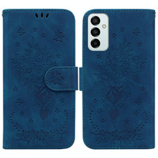For Samsung Galaxy M23 / F23 Butterfly Rose Embossed Leather Phone Case(Blue)