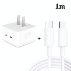 SDC-40W Dual PD USB-C / Type-C Ports Charger with 1m Type-C to Type-C Data Cable, US Plug