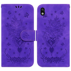 For Sony Xperia Ace III Butterfly Rose Embossed Leather Phone Case(Purple) For Sony Xperia Ace III Butterfly Rose Embossed Leather Phone Case(Purple)
