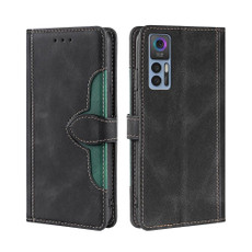 For TCL 30 5G/30+ 5G Stitching Skin Feel Magnetic Buckle Horizontal Flip PU Leather Case(Black)