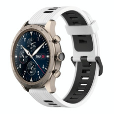 For  Amazfit Z 22mm Vertical Pattern Two-Color Silicone Watch Band(White+Black)