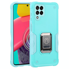 For Samsung Galaxy M53 5G Ring Holder Non-slip Armor Phone Case(Mint Green)