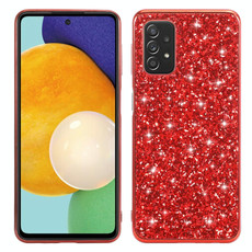 For Samsung Galaxy M23/F23 Glitter Powder Shockproof TPU Phone Case(Red)