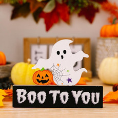 Wooden Letter Table Decoration Halloween Scene Decoration Props, Style: D Model