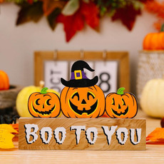 Wooden Letter Table Decoration Halloween Scene Decoration Props, Style: E Model
