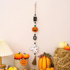Halloween Home Party Bead Hanging Tag Holiday Scene Decoration Props(Ghost)