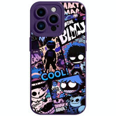 For iPhone 13 Pro Liquid Angel Eyes Comics TPU Phone Case(Purple Bottom COOL)