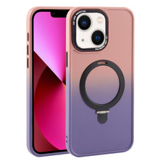 For iPhone 13 Gradient MagSafe Holder Liquid TPU Hybrid PC Phone Case(Pink Purple) For iPhone 13 Gradient MagSafe Holder Liquid TPU Hybrid PC Phone Case(Pink Purple)