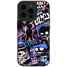 For iPhone 14 Pro Liquid Angel Eyes Comics TPU Phone Case(Black Bottom COOL)