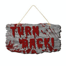 Halloween Door Sign Haunted House Horror Atmosphere Decoration, Style: Turn Back Imitation Wood Grain