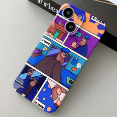 For iPhone 15 Painted Pattern Precise Hole PC Phone Case(Working Uncle)