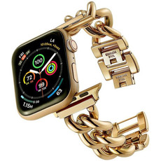 Big Denim Chain Metal Watch Band For Apple Watch SE 2023 44mm(Gold) Big Denim Chain Metal Watch Band For Apple Watch SE 2023 44mm(Gold)