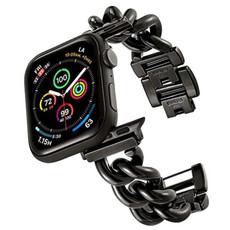 Big Denim Chain Metal Watch Band For Apple Watch 9 45mm(Black) Big Denim Chain Metal Watch Band For Apple Watch 9 45mm(Black)