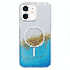 For iPhone 11 MagSafe Gilding Hybrid Clear TPU Phone Case(Blue)