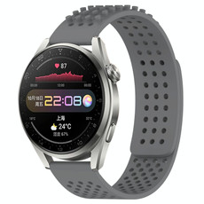 For Huawei Watch 3 Pro 22mm Holes Breathable 3D Dots Silicone Watch Band(Grey) For Huawei Watch 3 Pro 22mm Holes Breathable 3D Dots Silicone Watch Band(Grey)