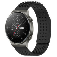 For Huawei GT2 Pro 22mm Holes Breathable 3D Dots Silicone Watch Band(Black) For Huawei GT2 Pro 22mm Holes Breathable 3D Dots Silicone Watch Band(Black)