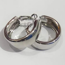 B494 Simple Round Earrings 925 Sterling Silver Ear Studs