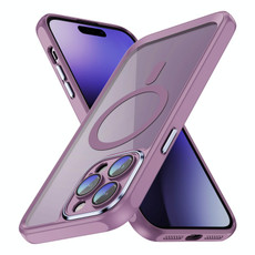 For iPhone 15 Pro Max MagSafe Magnetic PC + TPU Phone Case with Lens Film(Light Purple)