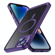For iPhone 14 MagSafe Magnetic PC + TPU Phone Case with Lens Film(Dark Purple) For iPhone 14 MagSafe Magnetic PC + TPU Phone Case with Lens Film(Dark Purple)
