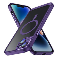 For iPhone 15 MagSafe Magnetic PC + TPU Phone Case with Lens Film(Dark Purple) For iPhone 15 MagSafe Magnetic PC + TPU Phone Case with Lens Film(Dark Purple)
