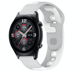 For Honor Watch GS 3 22mm Double Color Silicone Watch Band(Grey+White) For Honor Watch GS 3 22mm Double Color Silicone Watch Band(Grey+White)