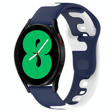For Samsung Galaxy Watch 4 40mm 20mm Double Color Silicone Watch Band(Blue+White) For Samsung Galaxy Watch 4 40mm 20mm Double Color Silicone Watch Band(Blue+White)