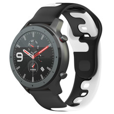 For Amazfit GTR 47mm 22mm Double Color Silicone Watch Band(Black+White) For Amazfit GTR 47mm 22mm Double Color Silicone Watch Band(Black+White)