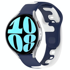 For Samsung Galaxy Watch 6 40mm 20mm Double Color Silicone Watch Band(Blue+White) For Samsung Galaxy Watch 6 40mm 20mm Double Color Silicone Watch Band(Blue+White)