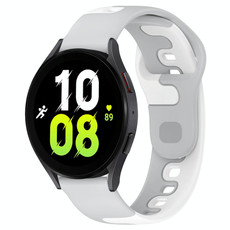 For Samsung Galaxy Watch 5  40mm 20mm Double Color Silicone Watch Band(Grey+White) For Samsung Galaxy Watch 5  40mm 20mm Double Color Silicone Watch Band(Grey+White)
