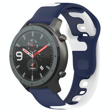 For Amazfit GTR 47mm 22mm Double Color Silicone Watch Band(Blue+White) For Amazfit GTR 47mm 22mm Double Color Silicone Watch Band(Blue+White)