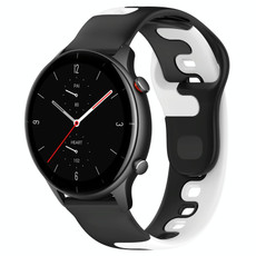 For Amazfit GTR 2e 22mm Double Color Silicone Watch Band(Black+White) For Amazfit GTR 2e 22mm Double Color Silicone Watch Band(Black+White)