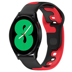 For Samsung Galaxy Watch 4 40mm 20mm Double Color Silicone Watch Band(Black+Red)