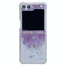 For Samsung Galaxy Z Flip5 Glitter Epoxy Shockproof TPU Phone Case(Purple)
