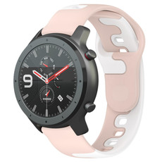 For Amazfit GTR 47mm 22mm Double Color Silicone Watch Band(Pink+White) For Amazfit GTR 47mm 22mm Double Color Silicone Watch Band(Pink+White)