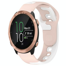 For Garmin Forerunner 645 Music 20mm Double Color Silicone Watch Band(Pink+White)