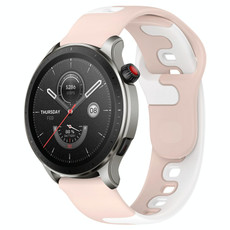 For Amazfit GTR 4 22mm Double Color Silicone Watch Band(Pink+White) For Amazfit GTR 4 22mm Double Color Silicone Watch Band(Pink+White)