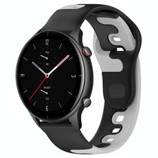 For Amazfit GTR 2e 22mm Double Color Silicone Watch Band(Black+Grey) For Amazfit GTR 2e 22mm Double Color Silicone Watch Band(Black+Grey)