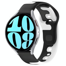For Samsung Galaxy Watch 6 40mm 20mm Double Color Silicone Watch Band(Black+White) For Samsung Galaxy Watch 6 40mm 20mm Double Color Silicone Watch Band(Black+White)
