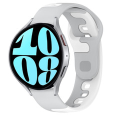 For Samsung Galaxy Watch 6 40mm 20mm Double Color Silicone Watch Band(Grey+White) For Samsung Galaxy Watch 6 40mm 20mm Double Color Silicone Watch Band(Grey+White)