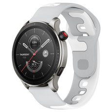 For Amazfit GTR 4 22mm Double Color Silicone Watch Band(Grey+White) For Amazfit GTR 4 22mm Double Color Silicone Watch Band(Grey+White)