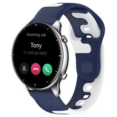 For Amazfit GTR 2 22mm Double Color Silicone Watch Band(Blue+White) For Amazfit GTR 2 22mm Double Color Silicone Watch Band(Blue+White)