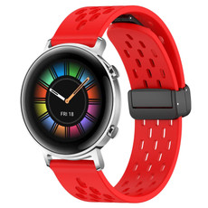 For Huawei Watch GT2 42mm 20mm Folding Magnetic Clasp Silicone Watch Band(Red) For Huawei Watch GT2 42mm 20mm Folding Magnetic Clasp Silicone Watch Band(Red)