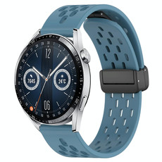 For Huawei Watch GT3 42mm 20mm Folding Magnetic Clasp Silicone Watch Band(Blue) For Huawei Watch GT3 42mm 20mm Folding Magnetic Clasp Silicone Watch Band(Blue)