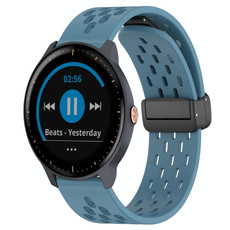 For Garmin Vivoactive3 Music 20mm Folding Magnetic Clasp Silicone Watch Band(Blue) For Garmin Vivoactive3 Music 20mm Folding Magnetic Clasp Silicone Watch Band(Blue)