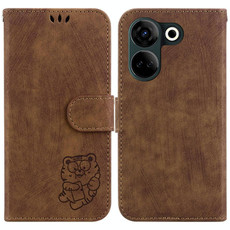 For Tecno Camon 20 Pro 4G / 20 Little Tiger Embossed Leather Phone Case(Brown) For Tecno Camon 20 Pro 4G / 20 Little Tiger Embossed Leather Phone Case(Brown)