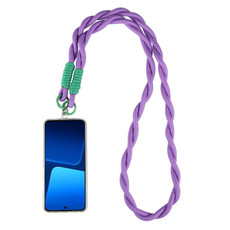 Dopamine Color Double Buckle Twist Rope Long Lanyard(Purple)