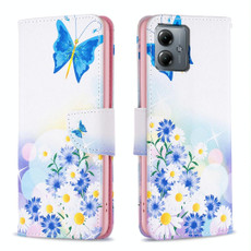 For Motorola Moto G14 4G Colored Drawing Pattern Leather Phone Case(Butterfly Love) For Motorola Moto G14 4G Colored Drawing Pattern Leather Phone Case(Butterfly Love)