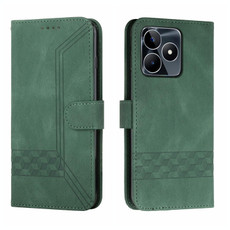 For Realme C53 Cubic Skin Feel Flip Leather Phone Case(Green)