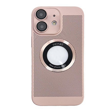 For iPhone 12 Cooling MagSafe Magnifier Phone Case(Pink)